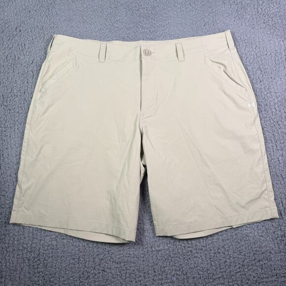 Under Armour UA Fish Hunter Shorts Mens 40 Beige UPF 30 Performance 1304648 - Picture 1 of 9